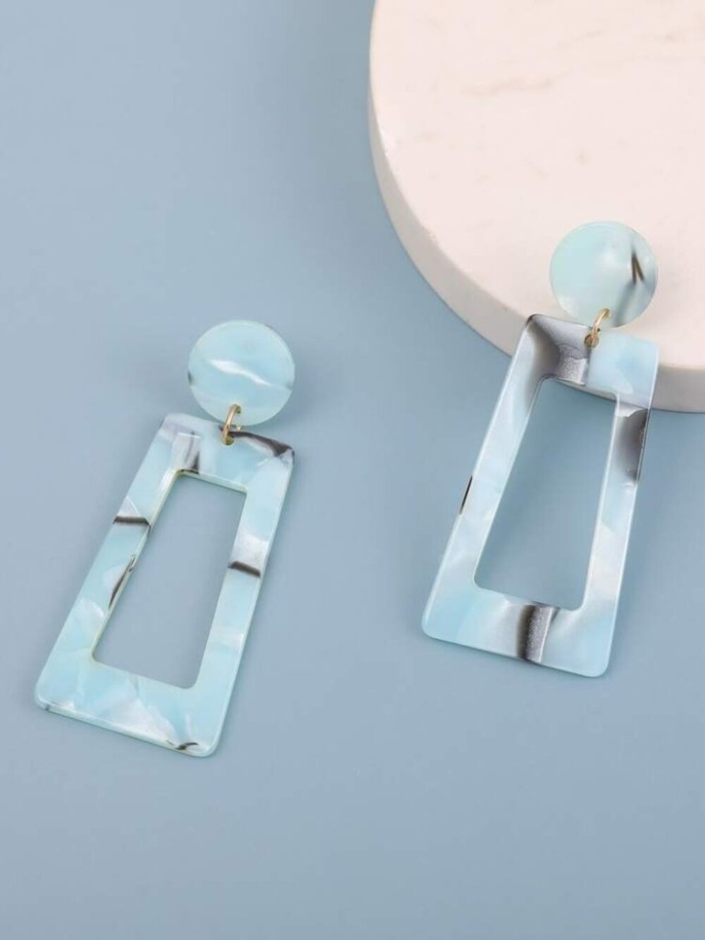 NIB SHEIN Pastel Mint Green Glossy Earrings